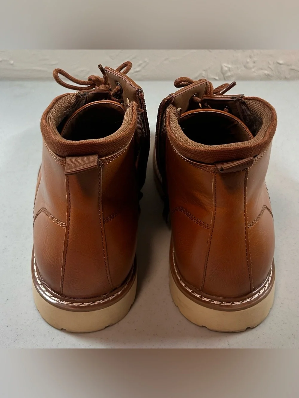 Steve Madden Men's Brown Leather Lace-Up Boots- LIKE NEW!